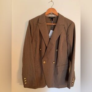 Lane Bryant Checkered Blazer in Brown size 18